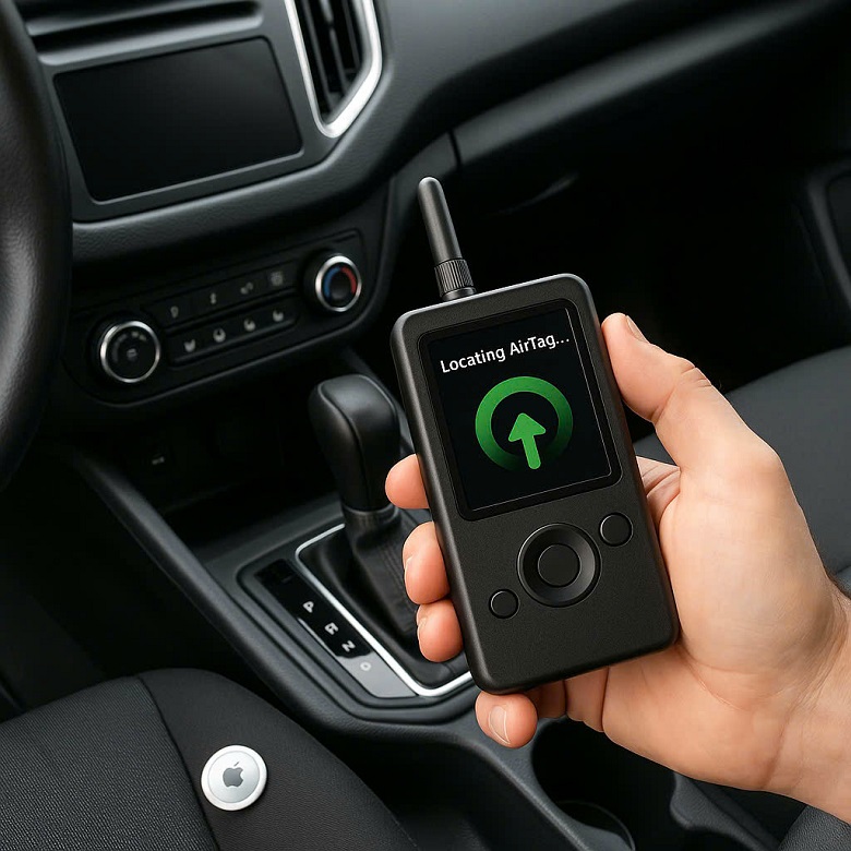 dò tìm airtag trên xe